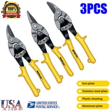 3PCS  Aviation Tin Snip Set Left Right Cut Metal Cutter Shear Cut Sheet USA