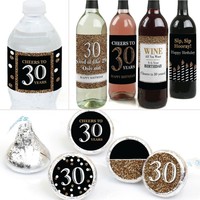 Adult 30th Birthday - Gold - Birthday Party Decorations & Favors Kit - Wine W... on sale Adult 30th Birthday - Gold - Birthday Party Decorations & Favors Kit - Wine W... on sale