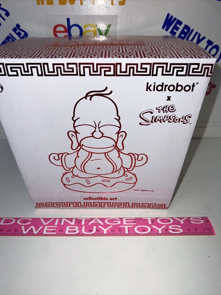 Figura Vinilo Kidrobot Los Simpson Homero Buda Bermilion Rojo 7" Totalmente Nueva Foto 2 de 4