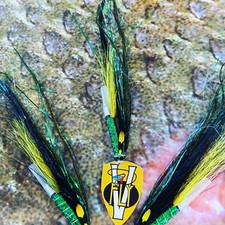 3 V Fly 1" Alloy Ultimate Aaroy Emerald Sunray Salmon Tube Flies & Trebles     