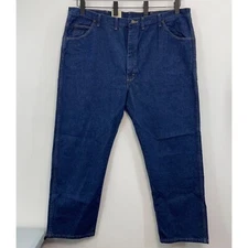 Wrangler Rugged Wear Classic Fit Bootcut Denim Dark Blue Mens 46x30 New