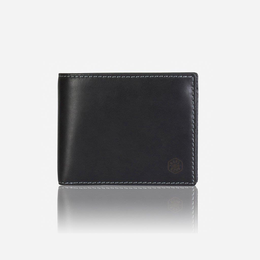 Black Leather Wallet Bifold Large Wallet Coin Pouch ID Window By Jekyll & Hide