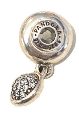 Auth PANDORA Ale STERLING-Crystal ESSENCE/ME Collection HOPE Dangle Charm Heart