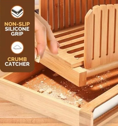 Bread Slicer Cutting 3 Slice Thickness,Foldable Compact Cutting Board Crumb Tray - Picture 7 of 7