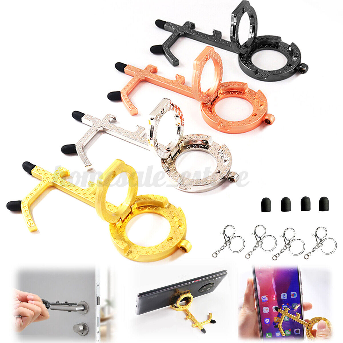 4 2 PCS Anti Touch Hand NEW before selling ☆ Multifunction Door Keychain Bottle Tulsa Mall