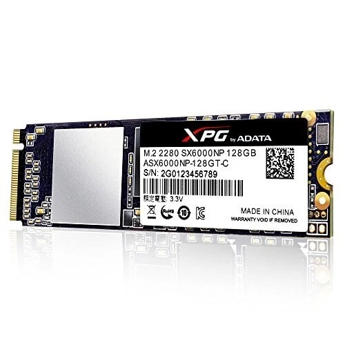 ADATA XPG SX6000 SSD PCIe 128GB 3D NAND Gen3x2 M.2 2280 NVMe ASX6000NP-128GT-C - Image 3 of 4