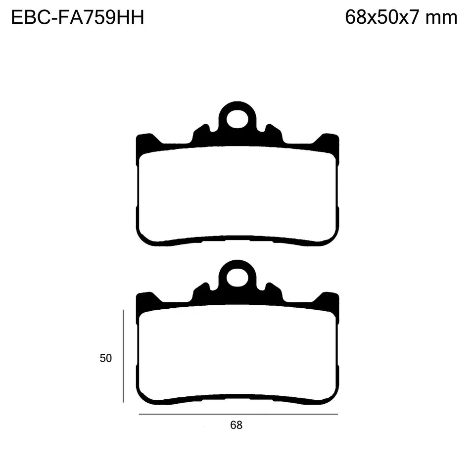 Передние спеченные тормозные колодки EBC FA759HH для HONDA CBR 500 R 2021-2024 - Изображение 2 из 4