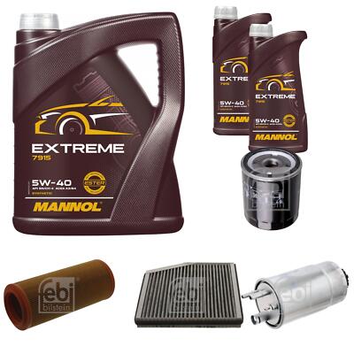 FEBI BILSTEIN Inspektionspaket 7L MANNOL Extreme 5W-40 für Fiat Doblo Cargo 223