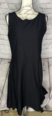 Eileen Fisher Womens Sleeveless Knee Length Round Neck Dress Black