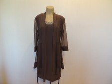 New R  M Richards 2 pc sz10 mocha brown jacket  dress suit mother of bride
