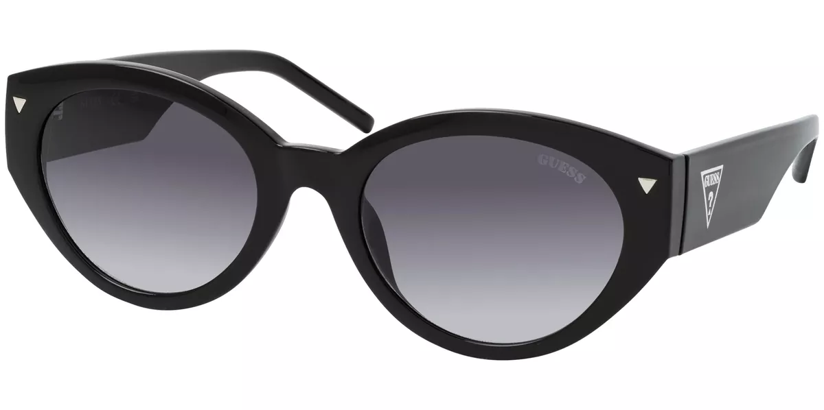Guess Women s Shiny Black Oval Sunglasses w Gradient Lens