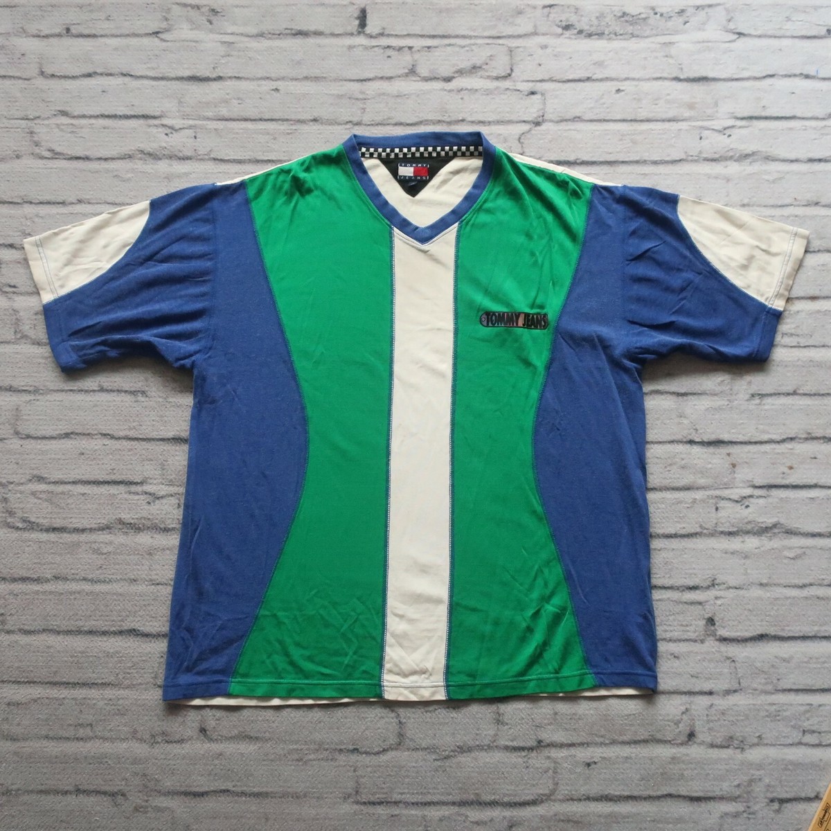 Vintage 90s Tommy Hilfiger Jeans Jersey Size L Sports Cycling