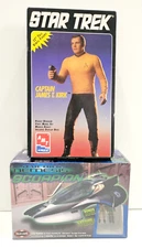 2X LOT AMT STAR TREK 12" CAPTAIN KIRK FIGURE + POLAR LIGHTS NEMESIS SCORPION NEW