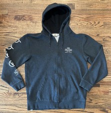 Vans Hoodie Black Jacket Full Zip, Streetwear Skater Off The Wall, Medium