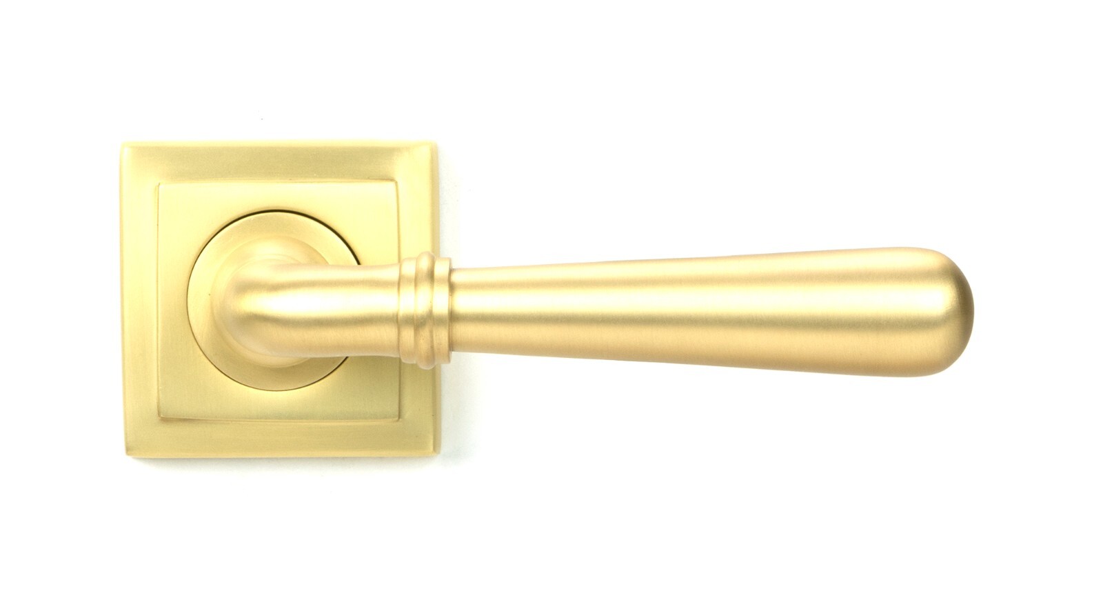 From The Anvil 50860 Satin Brass Newbury Lever on Rose Set (Square) - Unsprung