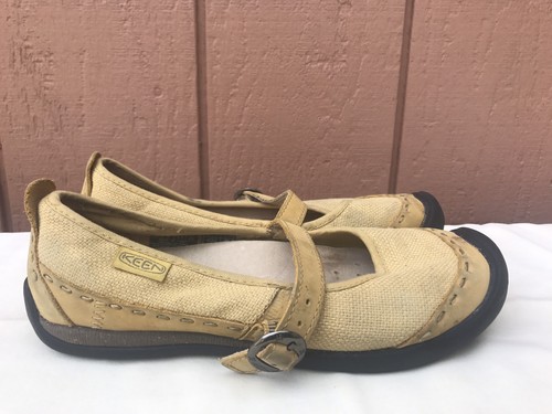 Damenschuhe Keen Größe US 6 EUR 36 Mary Janes gelb Hanf & Leder