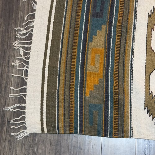 Hand Woven Navajo Style Southwest Style Wool Rug or Blanket Zapotec 57 X 27 - Picture 8 of 16