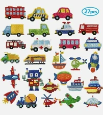 Rainmae 27 Pcs 5D Automotive Engineering Vehicle Diamond Painting Kits, Car, DIY