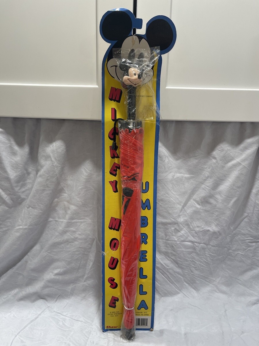 RARE Vintage Walt Disney Company Mickey Mouse Umbrella Red Unknown