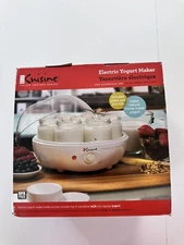 Euro Cuisine YM80 Electric Yogurt Maker 9.5 Diameter With 7 Glass Jars With Lids