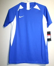 Nike Football or Soccer Unisex Blue and White Large T-Shirt w/ Dri-Fit Tech