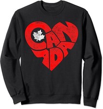 Canada Flag Heart Canadian Roots Americans Love Gift Unisex Crewneck Sweatshirt