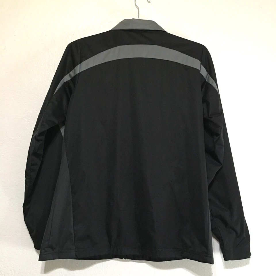 Oakland Raiders Jacket Womens Size Large Black Silver Zip Up Zipper Pockets 2013 - Image 2 of 4