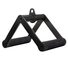 Double D Row Handle Cable Attachment for Weight Workout Heavy Duty Steel Black