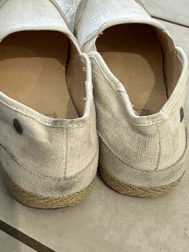 Ugg Delizah Womens Size 6.5 Beige Canvas Slip On Shoes 1002886 F10013L Off White - 第 4/8 張圖片