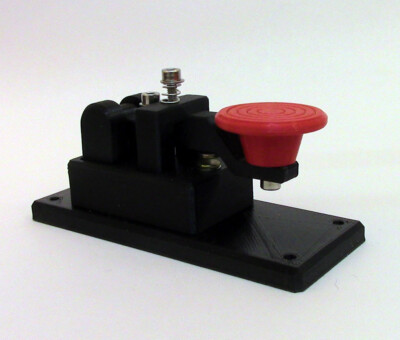 Blk-Red Lightweight Micro Morse Code Straight Key MADE IN USA!