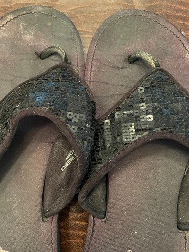 SPEEDP Sequin Women's Sandals BLACK Size 10 - Picture 4 of 5