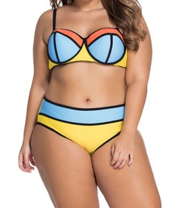 yellow plus size bikini