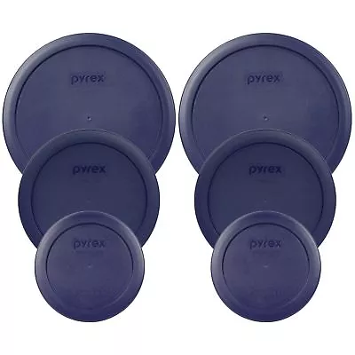 Pyrex (2) 7200-PC (2) 7201-PC (2) 7402-PC Blue Plastic Storage Replacement Lids