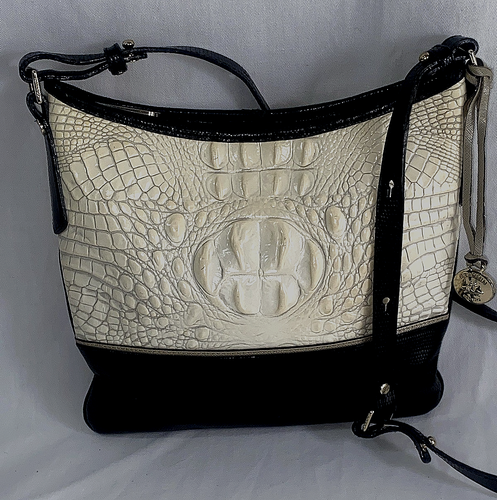 Brahmin Schultertasche Kunstleder Kroko-Prägung Jodi Sugar Reißverschluss schwarz & weiß - Bild 16 von 16