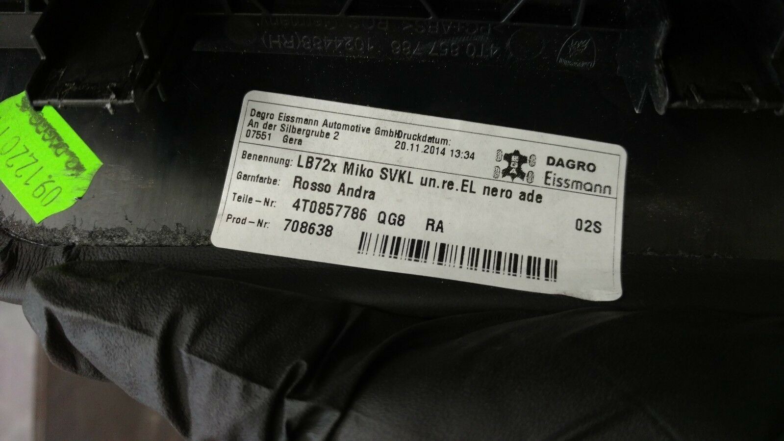 LAMBORGHINI HURACAN LP610 RH SIDE CENTER CONSOLE PANEL TRIM OEM 4T0857786 