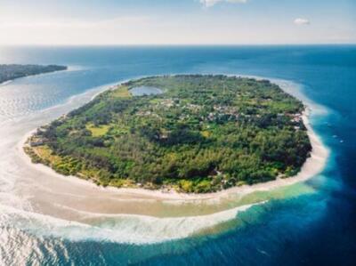 Wandbild: Luftblick mit Gili -Inseln und blauem Ozean. Gili Meno (125894633)