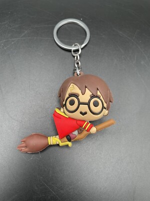 Harry Potter Keychain with loop Harry playing Quidditch on Firebolt broom 3D