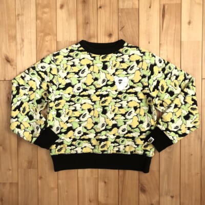 BAPE × kaws reversible long sleeve sweat shirt cloud camo A