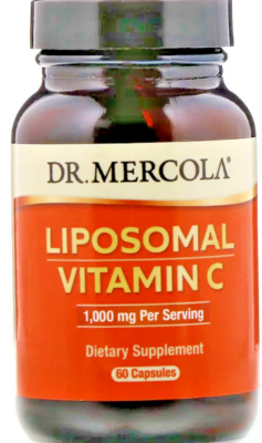 Vitamine C Liposomale Dr Mercola 1000 Mg - 60 Gélules, Complément Alimentaire Vegan Sans Gluten