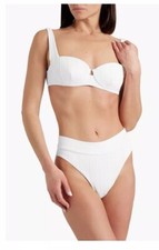NWT: Onia Karina White High waisted Ribbed Bikini Bottom. Retail 95, Never Worn