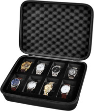 8 Slots Travel Watch Case Hard Shell Watch Display Storage Organizer