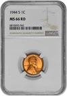 1944 S 1c Lincoln Wheat Cent NGC Graded MS 66 RD in New Holder
