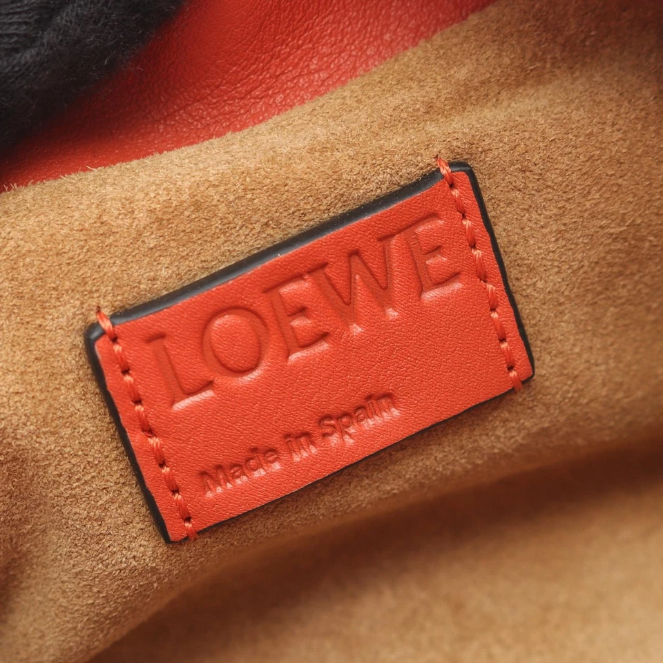 LOEWE Nano Flamenco Clutch Chain Shoulder Bag A411FC6X01 leather Orange Red - Image 4 of 4