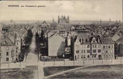 Postcard Worms on the Rhine, city seen from the water tower - 4224160