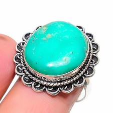 Lemon Chrysoprase Gemstone Ring Handmade Unique Wedding Gift Jewelry 8.5" FR 611