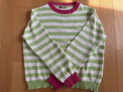 Zauberstern Pullover gestreift grün Größe L