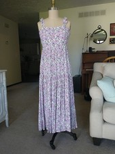 Medium Maxi Dress Sleeveless Tiered Smocked Lined Easter Summer Grad Vacation