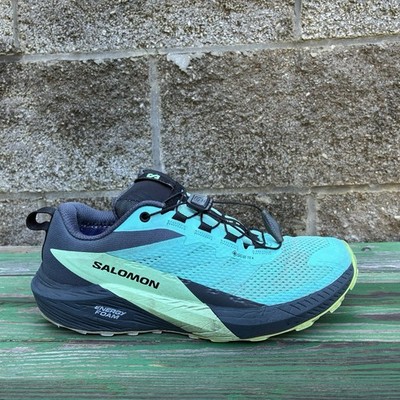 Salomon Womens Sense Ride 5 GTX Sneakers Sz 8 Trail Running Shoes Turquoise