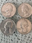 Set Of 4 - 1964-D Washington 90% Silver Quarter  From Bank Roll - BU