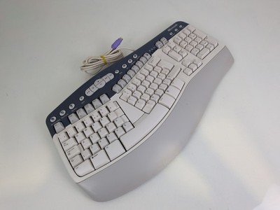 Vintage Microsoft Natural MultiMedia Keyboard PS/2 Ergonomic RT9470 QWERTY